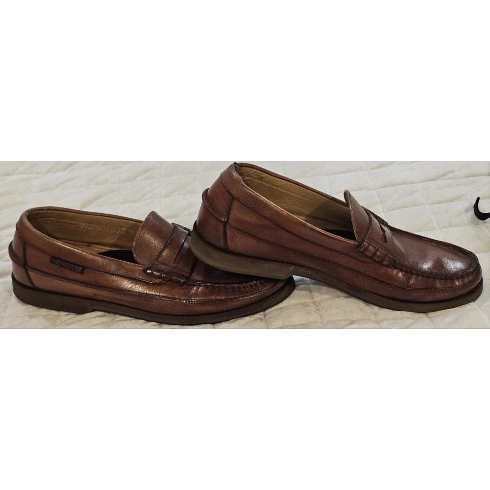 Mephisto Spinnaker Cap Vert Penny Loafer Boat Shoes Men's Size 8 Brown Leather